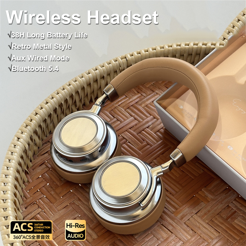 Retro Gaming Headset - Bluetooth 5.4 Metal Retro Headset Sports