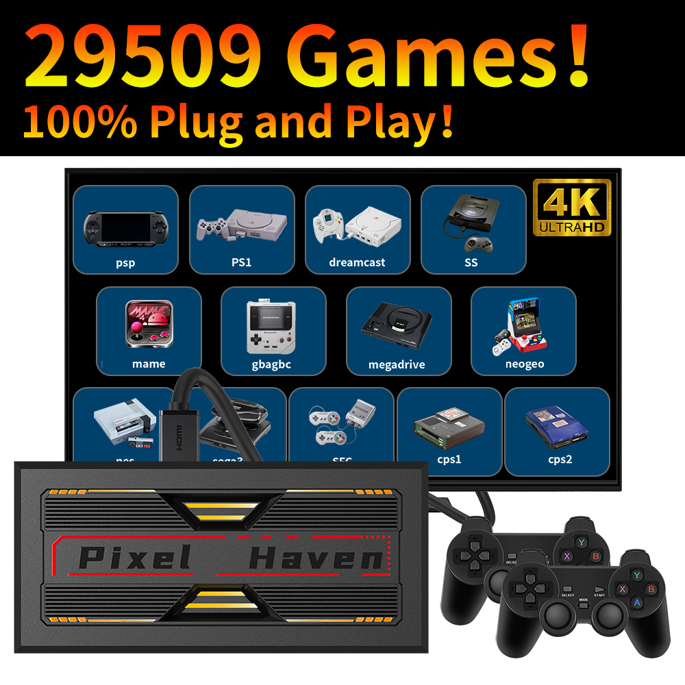 Retro Gaming Tv Box - 4K HD Retro Game Box Pixel