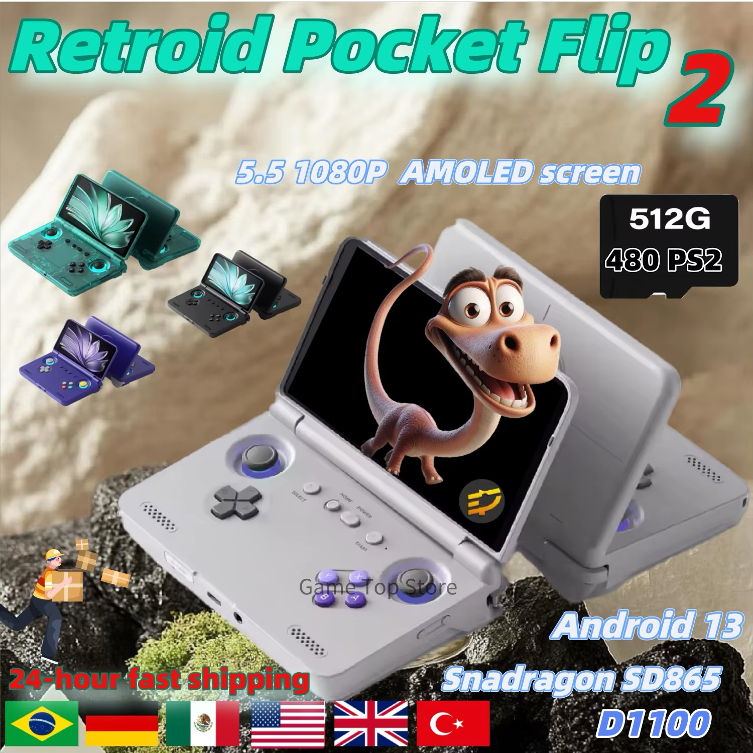 Retroid Pocket Flip 2 Handheld - Retro Gaming Devices avaliação e preço