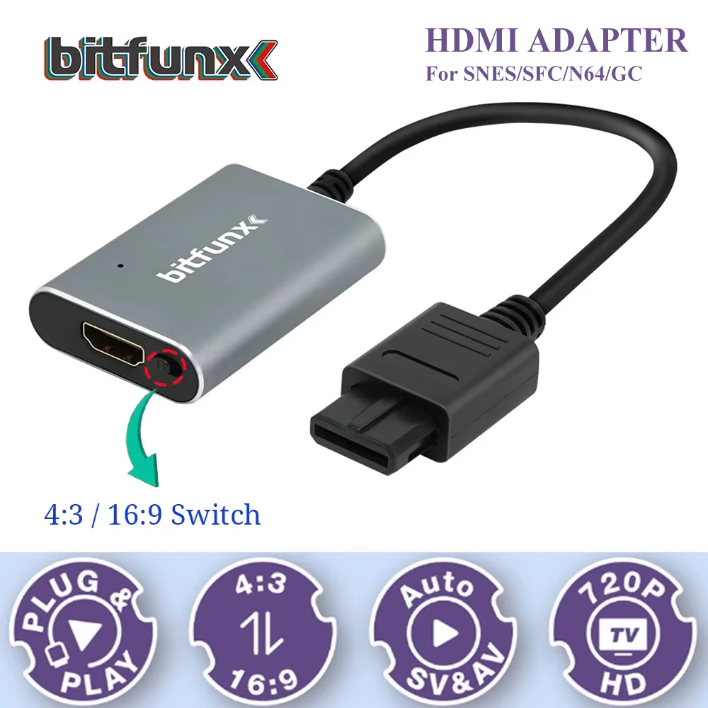 Bitfunx 720P Svideo / AV To HD - Retro Gaming Pro avaliação e preço