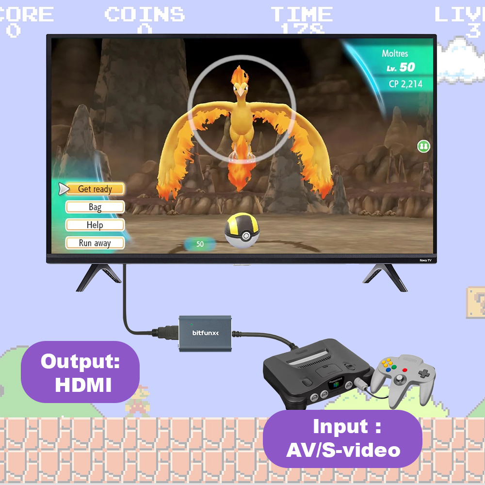 Bitfunx 720P Svideo / AV To HD - Retro Gaming Pro avaliação e preço