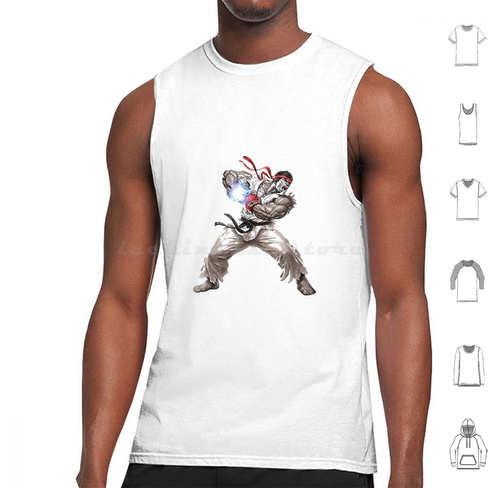 Ryu Tank Tops Vest Sleeveless  - Retro Gaming Gamestop avaliação e preço