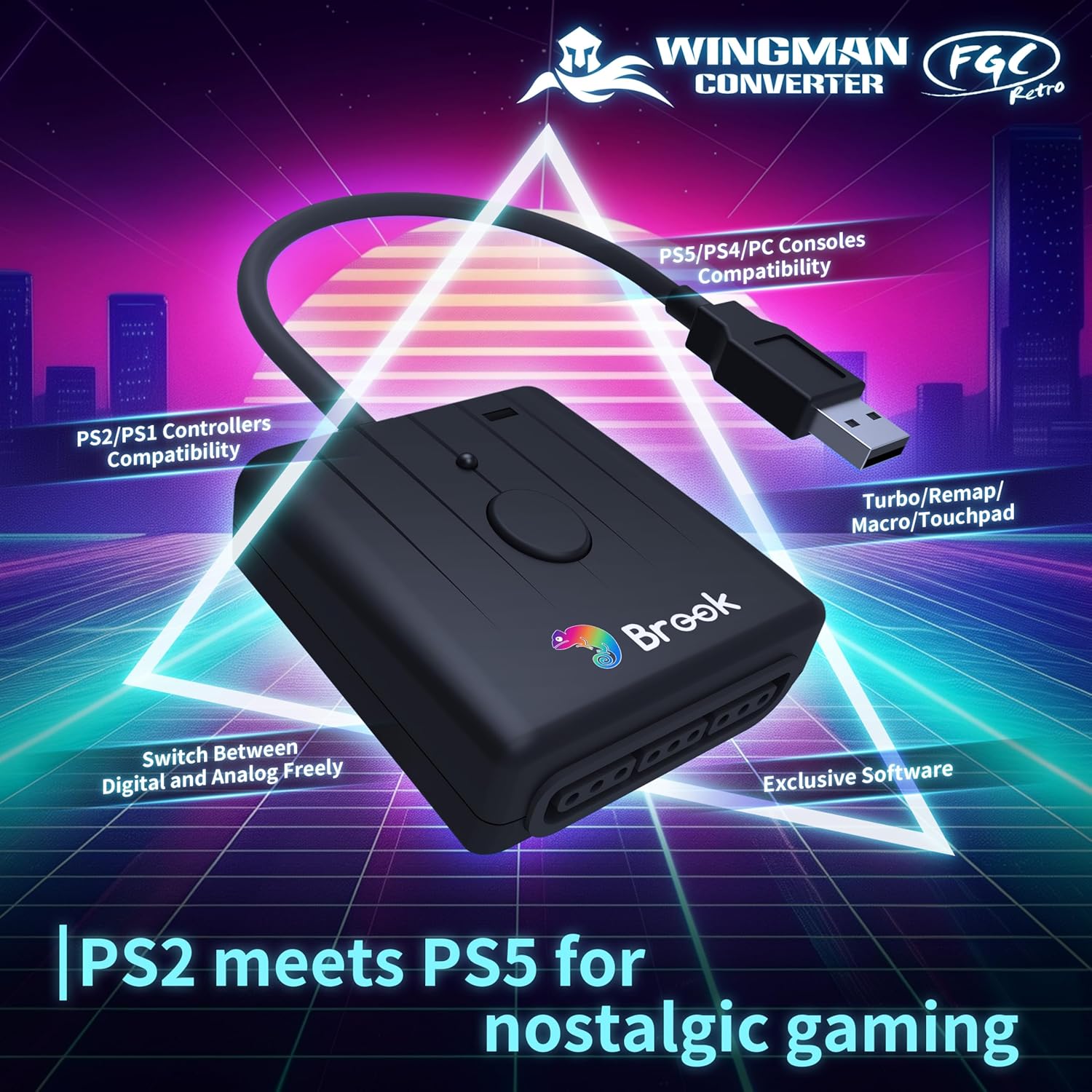 Brook Wingman FGC Retro PS 1/P - Retro Gaming Game Stick avaliação e preço