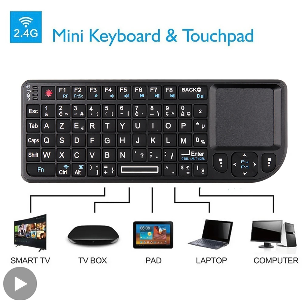 Backlit Mini Wireless Keyboard - Retro Gaming Tv Box avaliação e preço