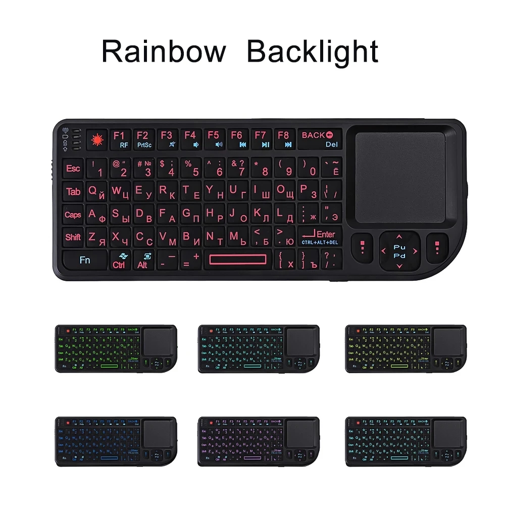 Backlit Mini Wireless Keyboard - Retro Gaming Tv Box avaliação e preço
