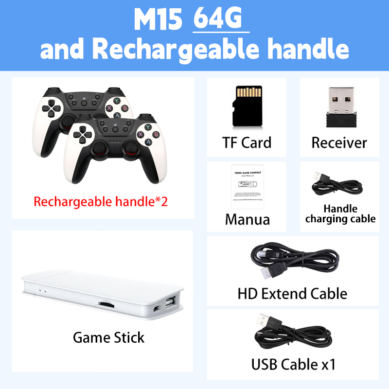 M15 Game Stick Mini TV Recharg - Retro Gaming Game Stick avaliação e preço